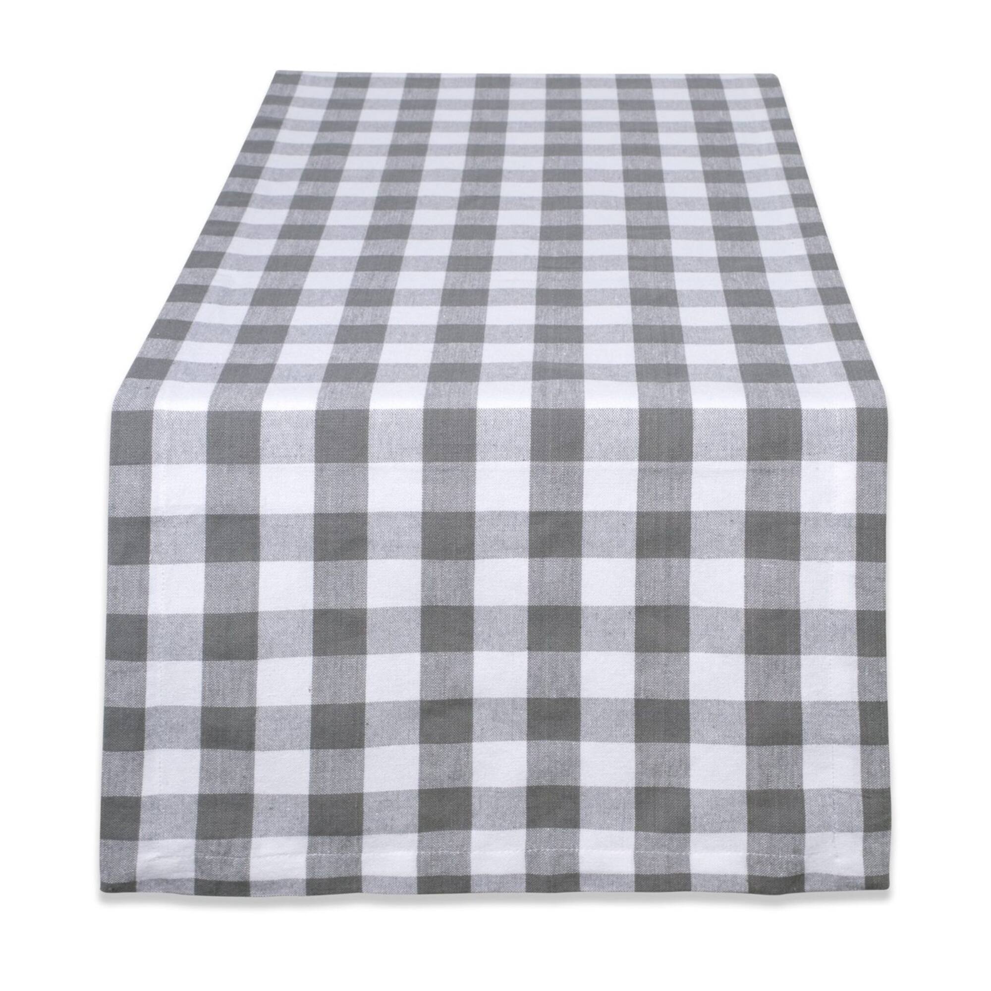 DII® 72" Gray & White Checkers Table Runner